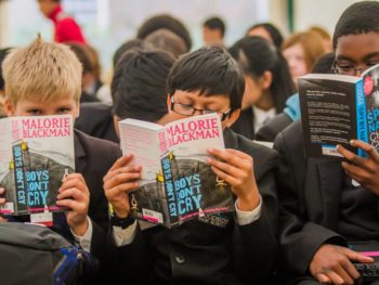 Boys reading Malorie Blackman