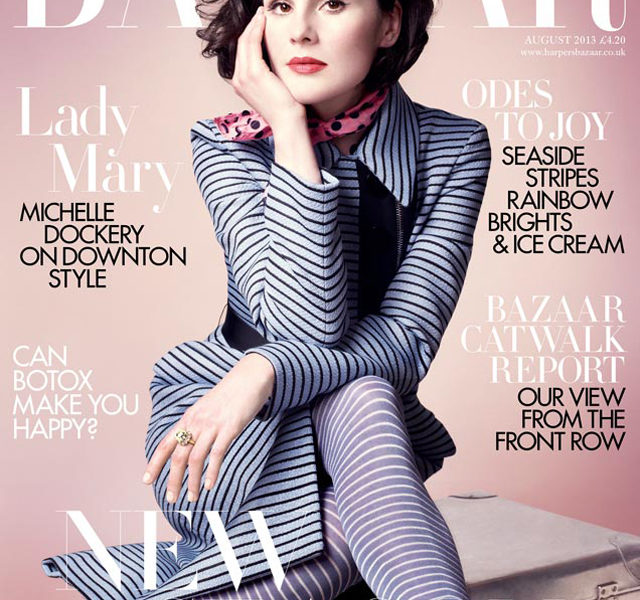 Michelle Dockery on front cover of Harper's Bazaar