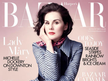 Michelle Dockery on front cover of Harper's Bazaar